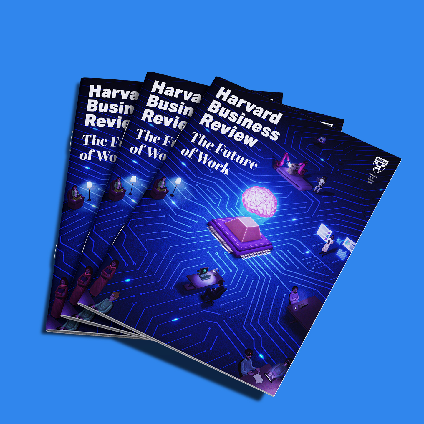 mockup magazine - editorial illustration harvard business review