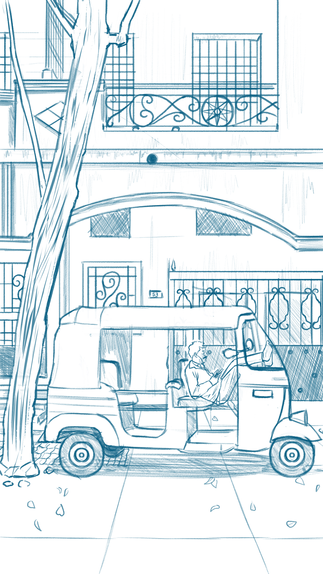 Animation 2D Pondichéry agence de voyages - Croquis