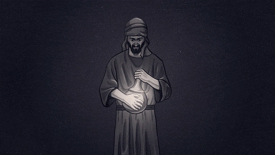 Jinni in the bottle illustration